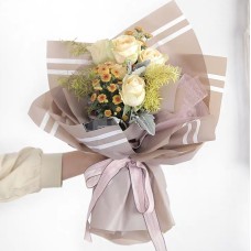 3 Rose Simple Bouquet with seasonal flower fillers 