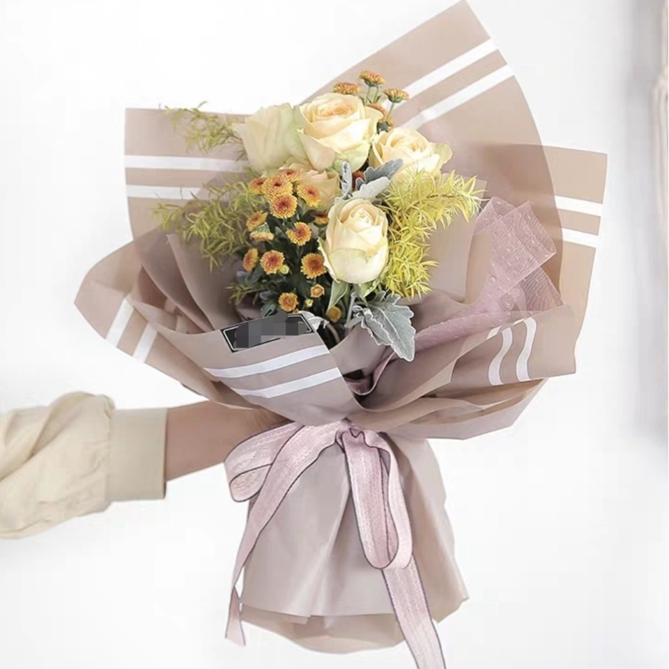 3 Rose Simple Bouquet with seasonal flower fillers 