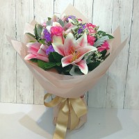 Lily and Rose Bouquet (Colour at your Choice)