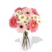 16pcs Mixed Gerbera and Chrysathemum  in Vase 